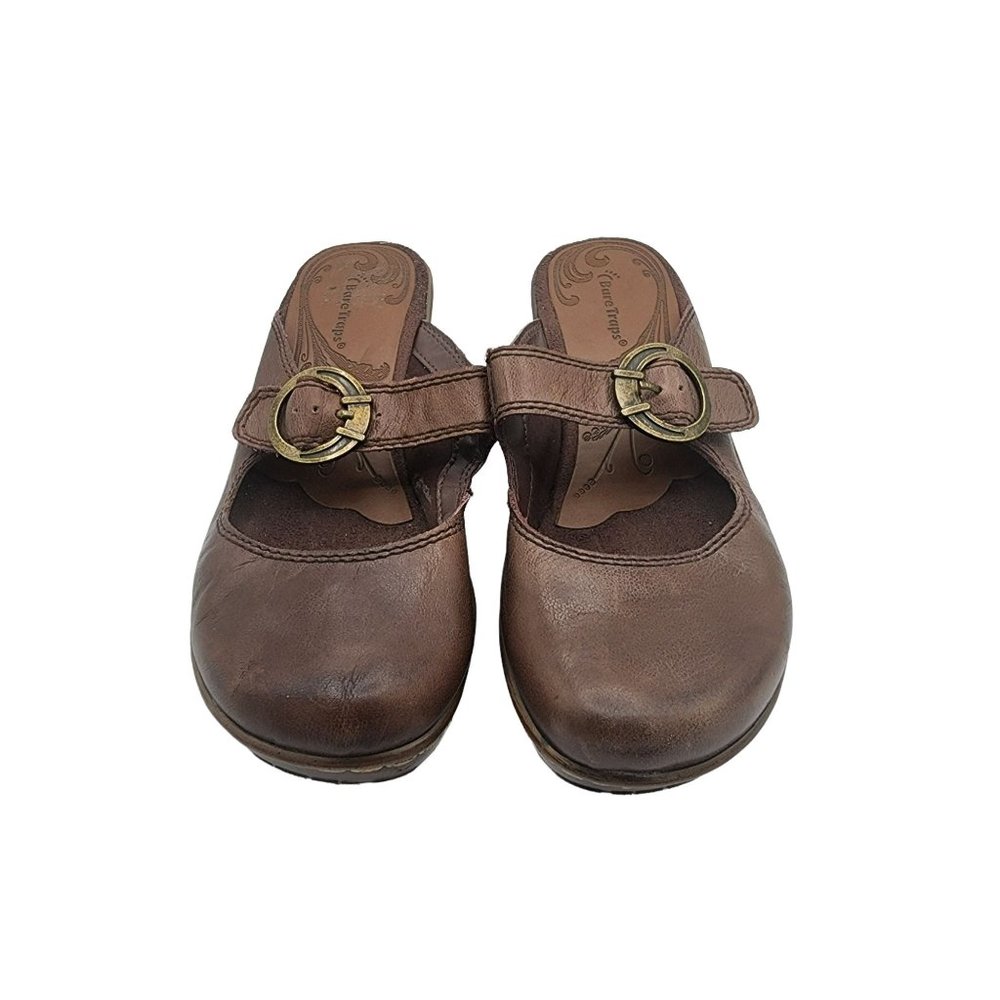 Baretraps Womens Size 8 M Genuine Leather Slip on Mary Janes Clogs Brown Mule